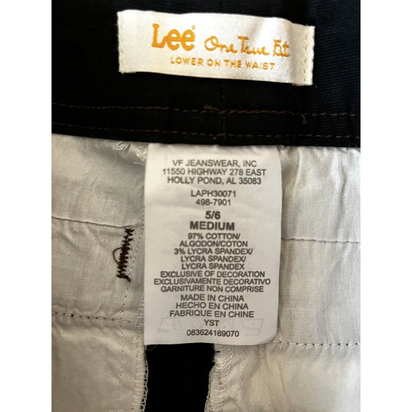 Gaucho Capri Jeans 5/6 NEW Lee Womens Black Denim Flared Casual 70's Retro Y2K - Picture 5 of 10